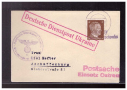 DT- Reich (024215) Brief Deutsche Dienstpost Ukraine, Notstempel Und Stempel Postsache Einsatz Ostraum - Occupazione 1938 – 45