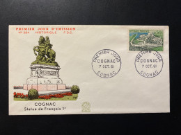 Enveloppe 1er Jour "Cognac" - 07/10/1961 - 1314 - Historique N° 394 - 1960-1969