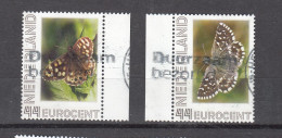 Nederland Persoonlijke Zegel: Thema :  Vlinders, Butterfly,  Bont Zandoogje + Aardbeivlinder - Usados