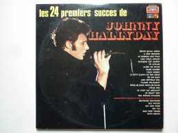 Johnny Hallyday Double 33Tours Vinyles Les 24 Premiers Succès De Johnny Hallyday Disques Label Rose Et Blanc Lettre T - Sonstige - Franz. Chansons