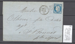 France - Lettre  YVERT 60 TYPE 2 - Bourg Saint Andreol - Ardéche - GC569 - 1874 - 1849-1876: Classic Period