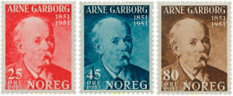 672756 HINGED NORUEGA 1951 CENTENARIO DEL NACIMIENTO DE ARNE GARBORG - Gebruikt