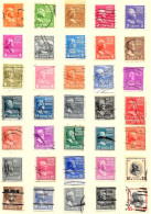 # 803-34 - 1938 U.S. Presidential Series Collection, Set Of 32 Missing The $2 + 5 Duplicates = 36 Stamps - Gebruikt