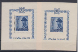 Croatia NDH "Nezavisna Drzava Hrvatska" Ante Pavelic 2 Mini Sheets Mi#102 A/B 1942 MNH ** - Kroatien