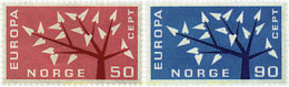 672784 HINGED NORUEGA 1962 EUROPA CEPT. ARBOL CON 19 HOJAS - Gebraucht