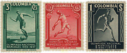 722401 HINGED COLOMBIA 1937 4 JUEGOS OLIMPICOS CENTRO Y SUDAMERICANOS EN MANIZALES. - Colombie