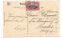 !!! CONGO, CPA DE 1910, DÉPART DE LÉOPOLDVILLE POUR BRUXELLES (BELGIQUE) - Storia Postale