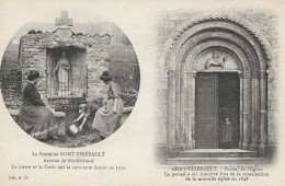 52 - Saint Thiébault - 2 Vues : La Fontaine, Avenue De Neufchâteau Et Portail De L'Eglise - CPA Neuve - Autres & Non Classés