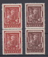 Croatia NDH Ruder Boskovic In Pair 1943 MNH ** - Kroatië