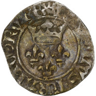 France, Charles VI, Florette, 1417-1422, Rouen, Billon, TB+, Duplessy:387 - 1380-1422 Carlo VI Il Beneamato