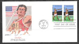 USA FDC Fleetwood Cachet, 1979 10 Cents Olympics Decathlon - 1971-1980