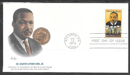USA FDC Fleetwood Cachet, 1979 15 Cents Martin Luther King - 1971-1980