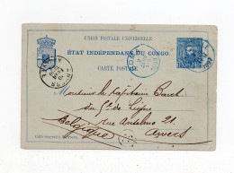 !!! CONGO BELGE, ENTIER POSTAL DE 1897 POUR ANVERS, CACHET DE BOMA - Brieven En Documenten