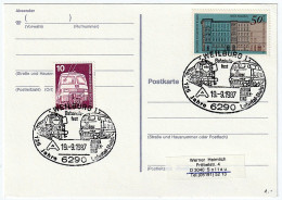 WEILBURG Bahnhofs-fest 19.09.1987 Postcard, Railway Theme, 2 X Occasional Stamps - Cartes Postales - Oblitérées