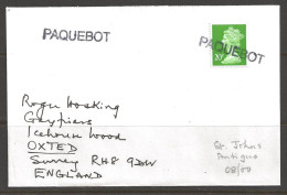 2000 Paquebot Cover, British Stamp Used In St. Johns, Antigua - Antigua And Barbuda (1981-...)