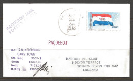 1978 Paquebot Cover South Africa Stamp Used In Freeport, Texas (Sep 22) - Brieven En Documenten