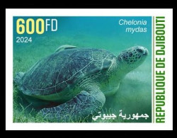 DJIBOUTI 2024 STAMP 1V IMPERF 600F - CAMOUFLAGE - TURTLES TURTLE TORTUES TORTUE REPTILES - MNH - Turtles