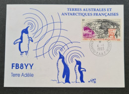 TAAF,  Timbres Numéros PA 125 Et 172 Oblitérés De Terre Adélie Le 4/1/1993. - Storia Postale