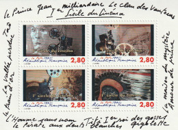 France 1995 1er Siècle Du Cinéma  Bloc Feuillet N°17 Neuf** - Neufs