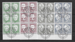 Schweiz 1978 Persönlichkeiten Mi.Nr. 1137/40 Kpl. 6er Blocksatz Gestempelt - Used Stamps