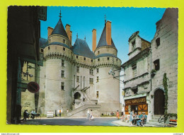 37 LANGEAIS N°2185 L'Entrée Du Château Café RABELAIS Terrasse  Pancarte Saumur 40 Km Villandry Homme à Vélo VOIR DOS - Langeais