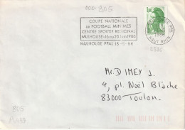 FLAMME TEMPORAIRE  68  MULHOUSE  PPAL  COUPE NATIONALE DE FOOTBALL MINIMES - Mechanical Postmarks (Other)