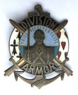 Bel  Insigne Militaire WW2 - 61ème Division D'infanterie 61e DI - Division Armor - Vaillance Et Fidélité - Heer