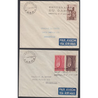 Colonies -lot 2 Lettres Cachet Centenaire Du Gabon Libreville 1950 AEF, Lartdesgents - Brieven En Documenten