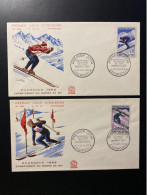 Enveloppes 1er Jour "Championnats Du Monde De Ski" - 27/01/1962 - 1326/1327 - Historique N° 404/405 - 1960-1969