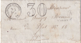 LETTRE. 3  MAI 59. BELLEVILLE S SAONE. RHONE . BOITE RURALE A = St  LAGER. TAXE 300 - 1849-1876: Periodo Classico