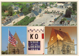 CPM-50- SAINTE-MÈRE ÉGLISE - Multivues - Libération - Le Clocher - La Borne KM 0 ,  TBE * 2 Scans - Sainte Mère Eglise