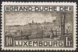 Luxemburg 1923 10 Fr Black  Perf 12½, 1 Value MNH - Ongebruikt