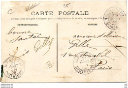 France 1908 - Cachet Postal Manuel " PARIS 10 DISTRIBUTION " X 2 + " MAGNY En VEXIN " +Griffe OR Origine Rurale CP MAGNY - 1877-1920: Période Semi Moderne