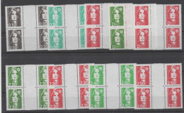 LOT BLOC QUATRE AVEC INTERPANNEAU, CHEFFER, BEQUET SEMEUSE LIBERTE BICENTENAIRE, NEUFS** STAMPS BRIEFMARKEN - Ohne Zuordnung