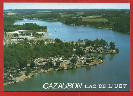 Cabauzon (32) Vue Aérienne Sur Le Lac De L'Uby Plage Base Nautique Camping Tennis 2scans - Autres & Non Classés