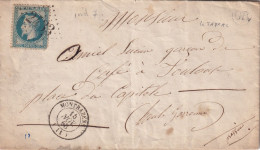 LETTRE. 15 NOV 68. N° 29. MONTBAZENS. AVEYRON. GC 2433 . ORIGINE RURALE OR = LE TAYRAL POUR TOULOUSE - 1849-1876: Classic Period