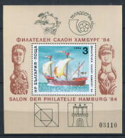 (cl 45B) Bulgarie ** Bloc 117 - Salon Philatélique. Bateaux à Voiles - Unused Stamps