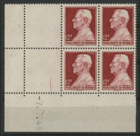 MONACO N° 305 Bloc De 4 Neuf ** (MNH) Avec Coin Daté Du 7/7/48. Voir Description - Ungebraucht