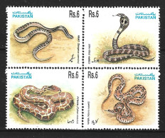 PAKISTAN. N°889-92 De 1995. Serpents. - Serpientes