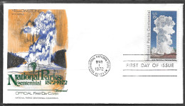 USA FDC Fleetwood Cachet, 1972 8 Cents Yellowstone National Park - 1971-1980