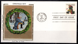 USA FDC Colorano Silk Cachet, 1977 13 Cents Christmas Valley Forge - 1971-1980