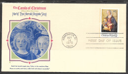 USA FDC Fleetwood Cachet, 1975 10 Cents Christmas Traditional - 1971-1980