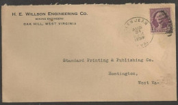 1934 West Virginia - Glenjean, Aug 31 Mining Engineer Corner Card - Brieven En Documenten