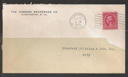 1935 Huntington West Virginia, Brokerage Corner Card - Brieven En Documenten