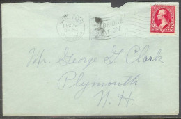 1902 Boston Mass (Dec 26) Cambridge Station Flag Cancel - Brieven En Documenten