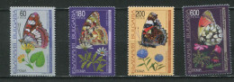 Bulgarie ** N°  3791 à 3794 - Papillons Sur Fleurs - Unused Stamps