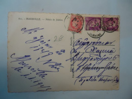 FRANCE  POSTCARDS MARSEILLES PALACE  1949  STAMPS 3 - Other & Unclassified