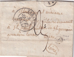 LETTRE. 3 SEPT 45. TARARE. RHONE . BOITE RURALE M = TULY POUR ST PAUL - 1801-1848: Voorlopers XIX