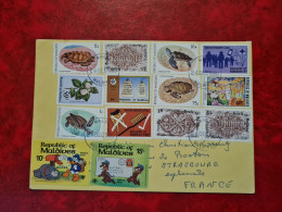 LETTRE  MALE 1980 MALDIVES DONALD DUCK CHIP AND DALE TORTUES GOOFY ETC - Malediven (1965-...)