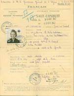 Guerre 40 Ministère Défense Nationale Sauf Conduit 1942 Mme Laplantine Etat Français Préfecture Var Pour Algérie Alger - Guerra De 1939-45
